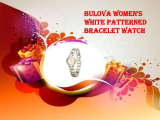 Bulova Women's
White Patterned
Bracelet Watch
 