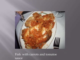 Fish  with carrots and tomatoe sauce