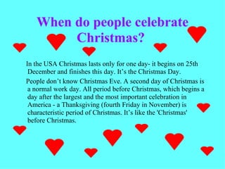 Christmas In The U S A | PPT
