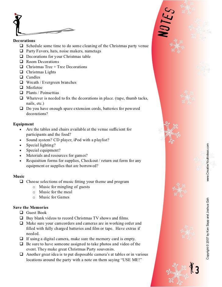 Christmas Party Checklist