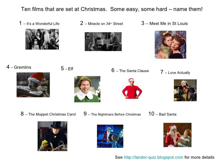 Christmas Movies Picture Quiz