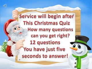 Christmas quiz for Chruch