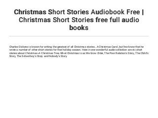 Christmas Short Stories Audiobook Free | Christmas Short Stories free…