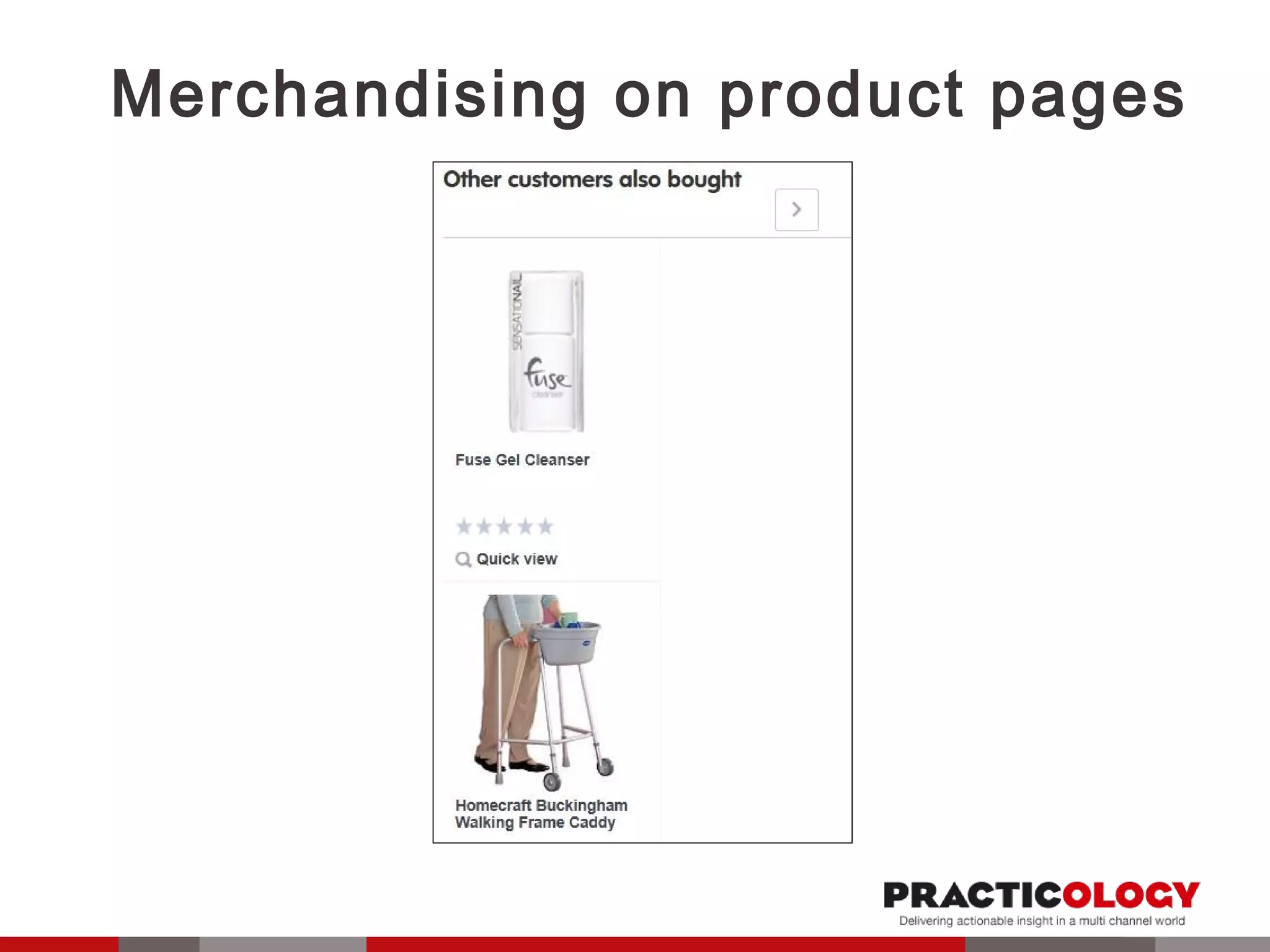 Merchandising on product pages 
 