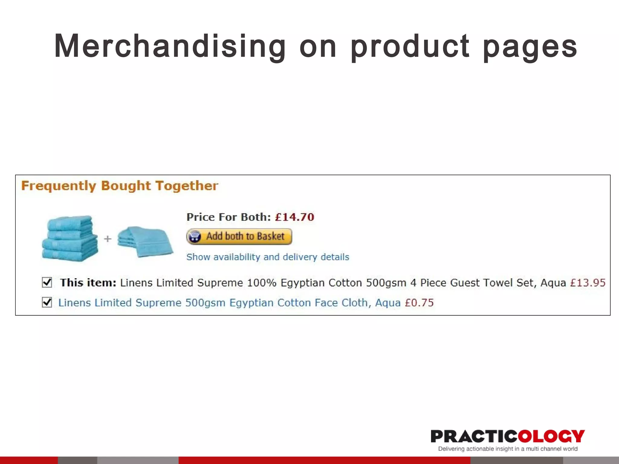 Merchandising on product pages 
 