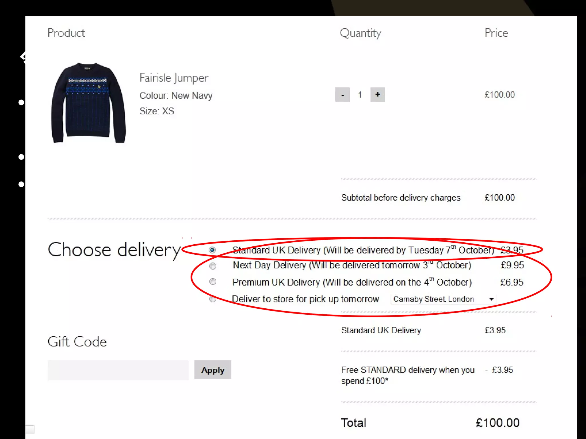 Clear reassuring messaging 
• Delivery date cut off 
(If possible Geo targeted) 
• Extended returns 
• Delivery options 
(With updated ETA dates) 
 
