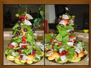 Christmas tree of fruits by Salvador D'Costa
