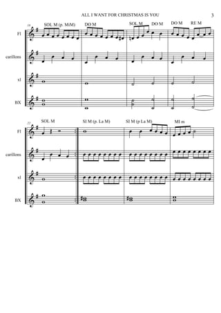 ALL I WANT FOR CHRISTMAS IS YOU                               3

              #
             & œ œ œ œ œ œ œ œ œ œ œ œ œ œ œ #œ nœ œ œ œ œ œ
                                                             SOL M      DO M   DO M       RE M

                                                                               œœœœ œ œœ
            18        SOL M (p. MiM)    DO M

      Fl
                                                                                   œ
                 #
             & œ œ œ œ                       œ    œ     œ     œ
                                                                   œ œ œ             œ    œ      œ
                                        œ                                      œ
carillons


                 #
      xl     & w                        w                     ˙         ˙      ˙          ˙

              # w                       w                     ˙         ˙      ˙          ˙
     BX      & w                        w                     ˙         ˙      ˙          ˙

                 #                 .. w                                œœœœ œœœ˙
                     SOL M             SI M (p. La M)       SI M (p La M)          MI m

             & œ Œ Ó                                         œ    œ
            22

      Fl
                                                                            œ

                 #                                           œœœœœœœœ œœœœœœœœ
carillons    & œ œ œ œ .. œ œ œ œ œ œ œ œ

                 #                 .. œ œ œ œ œ œ œ œ        œœœœœœœœ œœœœœœœœ
      xl     & w

              # w                  .. # w
                                        w                   #w
                                                             w                 w
                                                                               w
     BX      & w
 