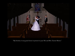 “My friends, it is my great honor to present to your Mr. and Mrs. Turner Moore.”
 