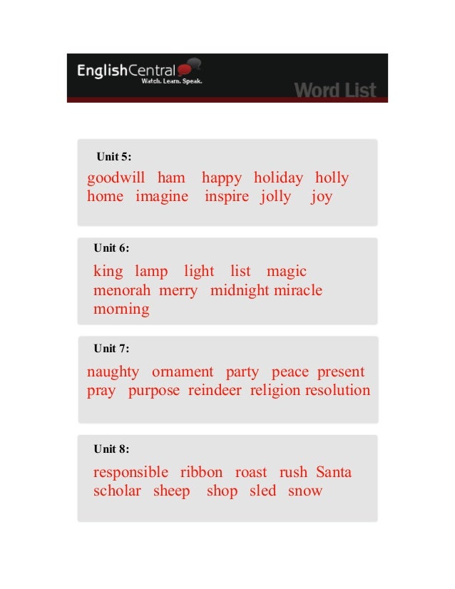 christmas wordlist holiday word list