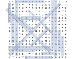 Christmas wordsearch answers