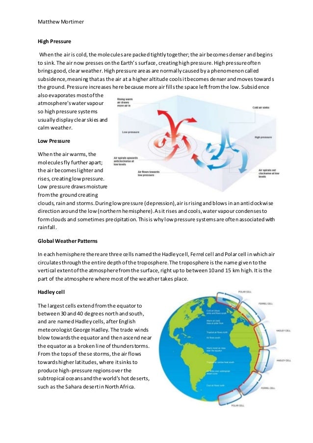 Global Weather Systems Including High and Low Pressure, Hadley, Fer…