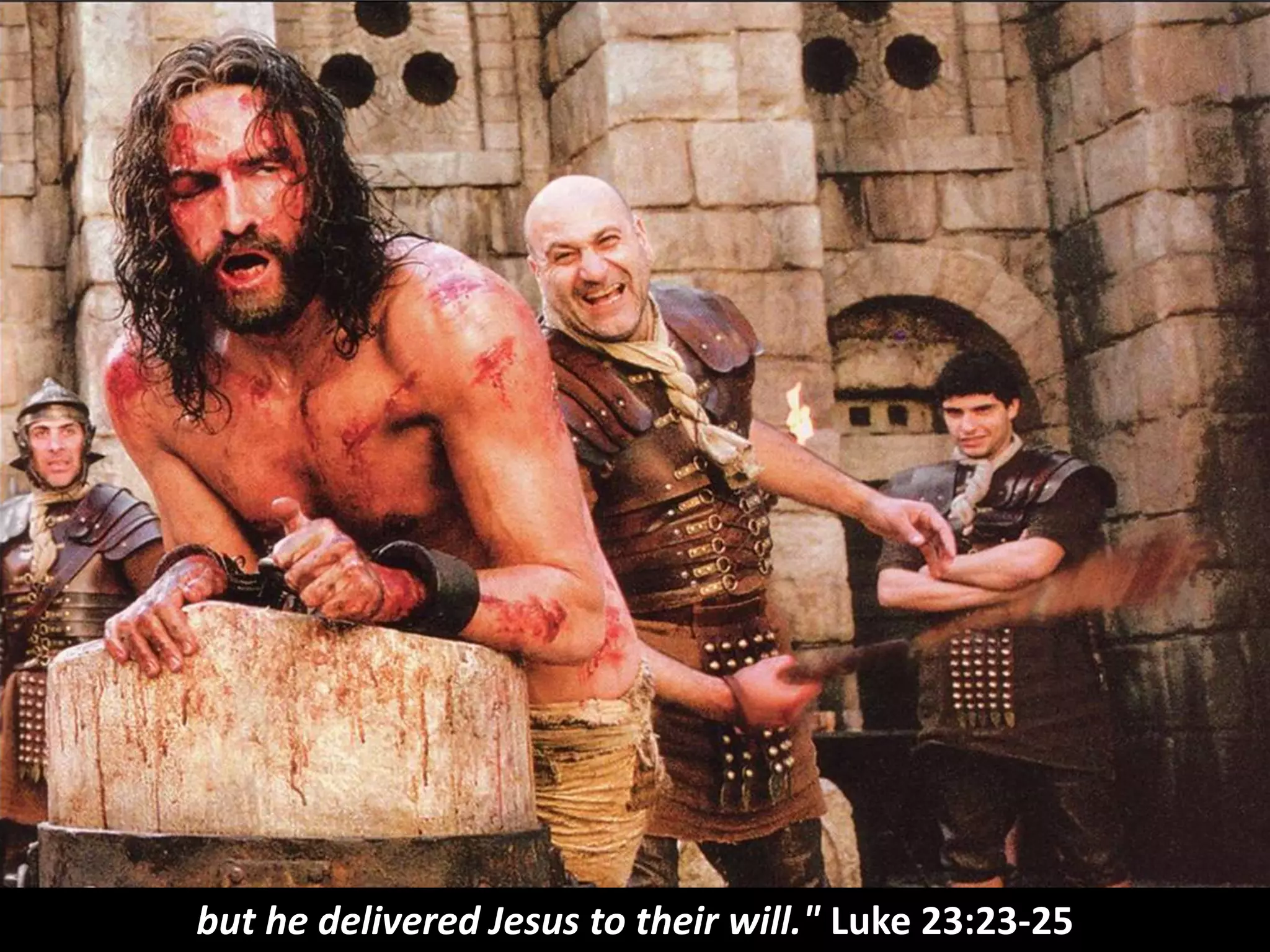 but he delivered Jesus to their will." Luke 23:23-25
 