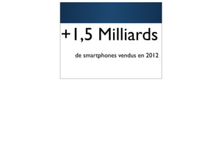 +1,5 Milliards
  de smartphones vendus en 2012


                                  6
 