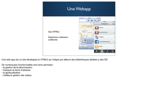 Une Webapp



Site HTML5

Expérience utilisateur
améliorée




                                 67
 