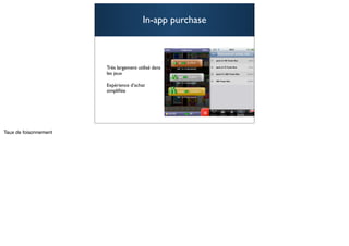 In-app purchase



Très largement utilisé dans
les jeux

Expérience d’achat
simpliﬁée




                                    74
 