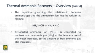 AMMONIA RECOVERY FROM WASTEWATER – TECHNOLOGY AND USES