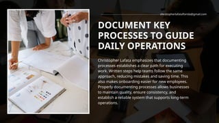 Christopher Lafata Highlights 5 Steps to Build Consistent Work ...