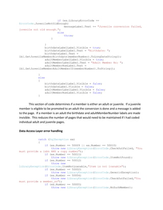 Appropriate error handling.