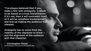 Christopher Nolan - Memento vs Inception