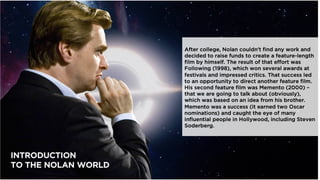 Christopher Nolan - Memento vs Inception