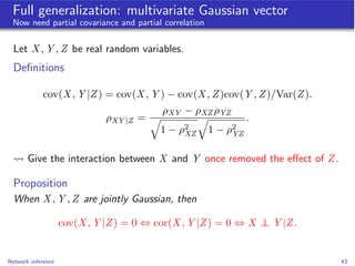 Full generalization: multivariate Gaussian vector
 Now need partial covariance and partial correlation


  Let X , Y , Z b...