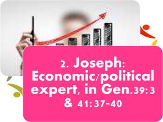 2. Joseph:
Economic/political
expert, in Gen.39:3
& 41:37-40
 