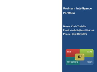 Business Intelligence
Portfolio



Name: Chris Tselebis
Email:ctselebis@earthlink.net
Phone: 646.942.6075
 