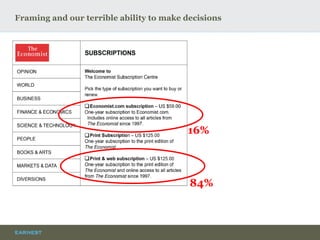 Framing and our terrible ability to make decisions 
84% 
16%  