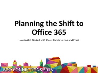 Planning the Shift to
Office 365
How to Get Started with Cloud Collaboration and Email
 