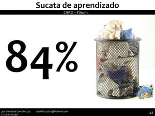 Sucata de aprendizado
CHRO – Fórum
41por Daniel de Carvalho Luz daniel.luz2020@hotmail.com
(15) 9 9126 5571
 
