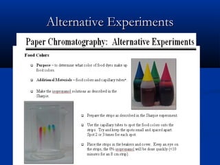 Alternative Experiments
 