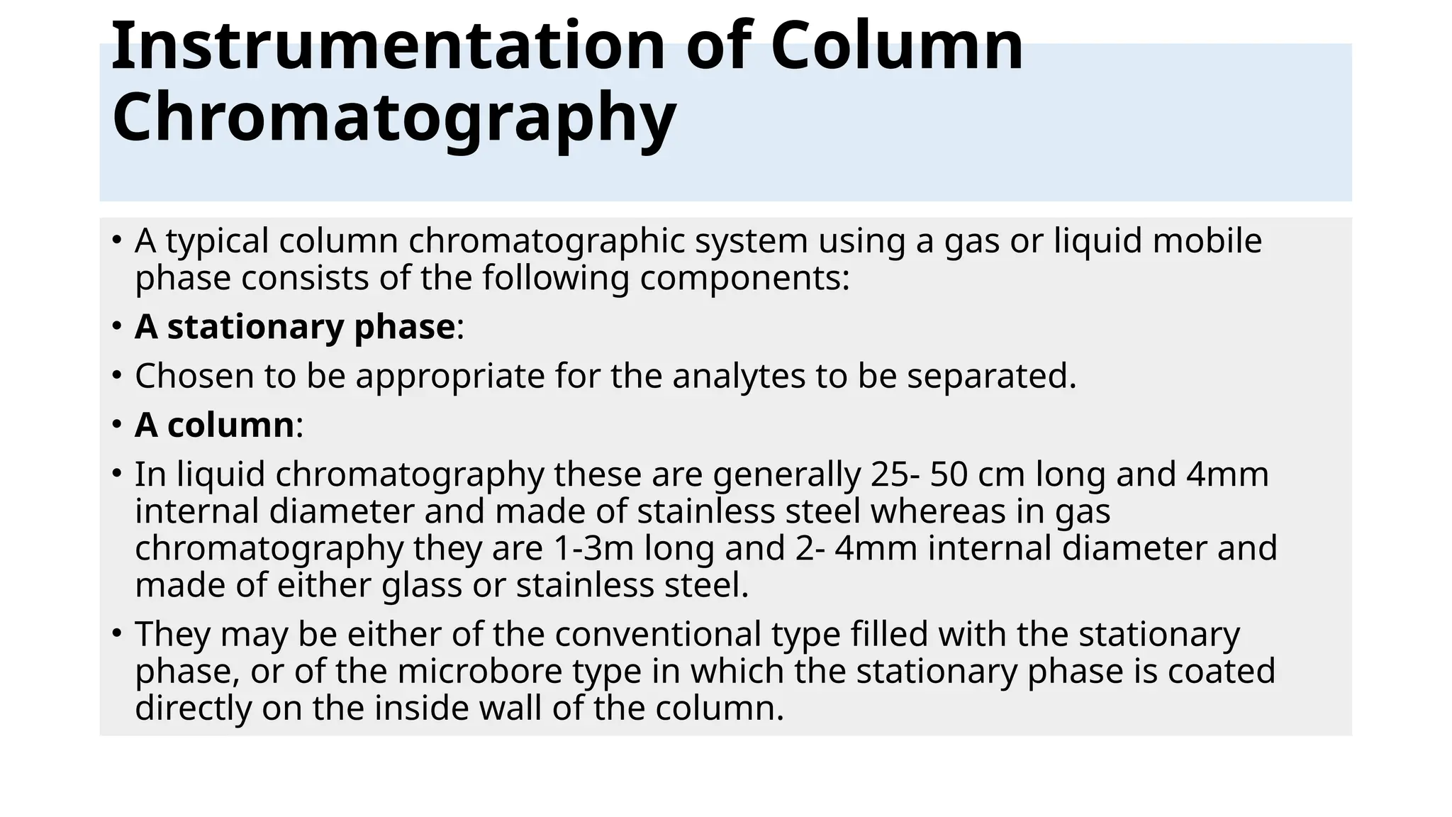 Introduction to chromatography. Adsorption and partition column ...