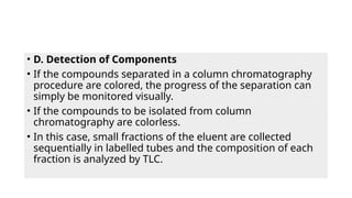 Introduction to chromatography. Adsorption and partition column ...