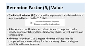 Retension Factor Introduction to chromatography. Adsorption and partition column ...