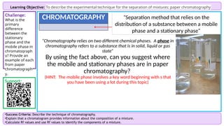 Chromatography.pptx igcse chemistry Y10i | PPTX