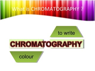 What is CHROMATOGRAPHY ? colour to write 