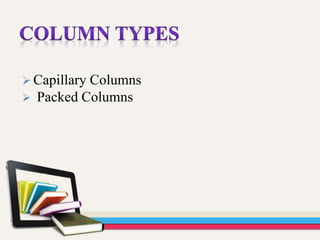  Capillary Columns
 Packed Columns
 