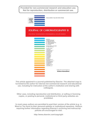 This article appeared in a journal published by Elsevier. The attached copy is
furnished to the author for internal non-commercial research and educational
   use, including for instruction at the author’s institution and sharing with
                                   colleagues.


  Other uses, including reproduction and distribution, or selling or licensing
    copies, or posting to personal, institutional or third party websites are
                                 prohibited.


In most cases authors are permitted to post their version of the article (e.g. in
Word or Tex form) to their personal website or institutional repository. Authors
 requiring further information regarding Elsevier’s archiving and manuscript
                        policies are encouraged to visit:

                      http://www.elsevier.com/copyright
 