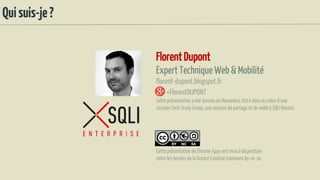 Quisuis-je?
Florent Dupont
Expert TechniqueWeb & Mobilité
florent-dupont.blogspot.fr
+FlorentDUPONT
Cette présentation a été donnée en Novembre 2014 dans le cadre d’une
session Tech Study Group, une session de partage et de veille à SQLI Nantes.
Cette présentation de Chrome Apps est mise à disposition
selon les termes de la licence Creative Commons by-nc-sa.
 