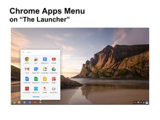 Chrome Apps Menu
on “The Launcher”
 