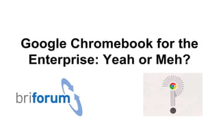 Google Chromebook for the
Enterprise: Yeah or Meh?
 