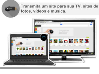Confidencial e reservado ao Google
Transmita um site para sua TV, sites de
fotos, vídeos e música.
 