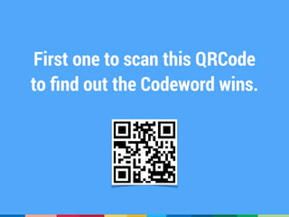 First one to scan this QRCode
to ﬁnd out the Codeword wins.
 