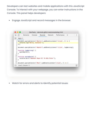 Chrome Developer Tools - Pro Tips & Tricks | PDF