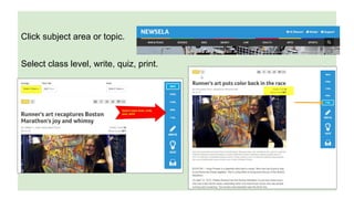Click subject area or topic.
Select class level, write, quiz, print.
 