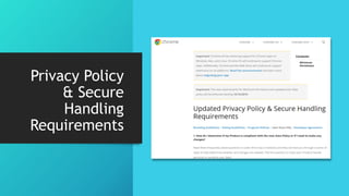 Privacy Policy
& Secure
Handling
Requirements
 