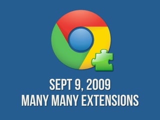 Sept 9, 2009
Many many extensions
 