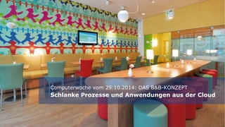 Eine Überlegung zum Momentum im Markt
Computerwoche vom 29.10.2014: DAS B&B-KONZEPT
Schlanke Prozesse und Anwendungen aus der Cloud
 