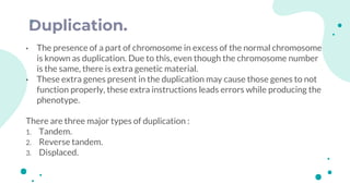 Chromosomal aberrations (structural)
